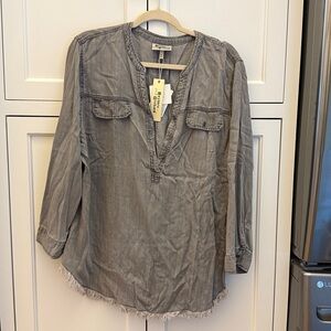 NWT Gray Denim Tunic Top